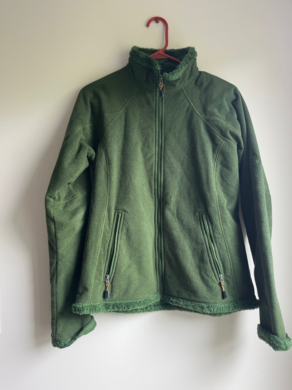 Nike Olive Green Plush-Lined Fleece Zip Jacket